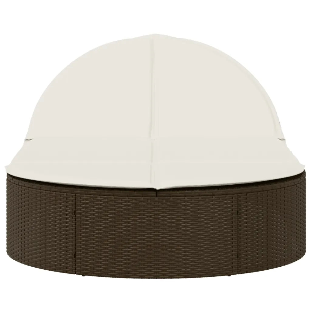 Lettino Prendisole | Sdraio da giardino | Lettino da sole con Cuscini Marrone in Polyrattan