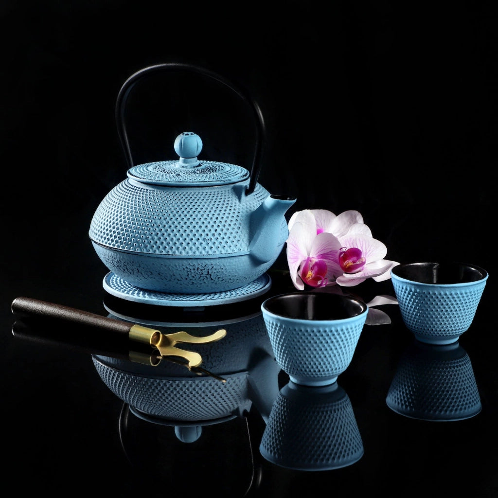 Teiera in ghisa KADAX con infusore per tisane, 850 ml, colore blu.