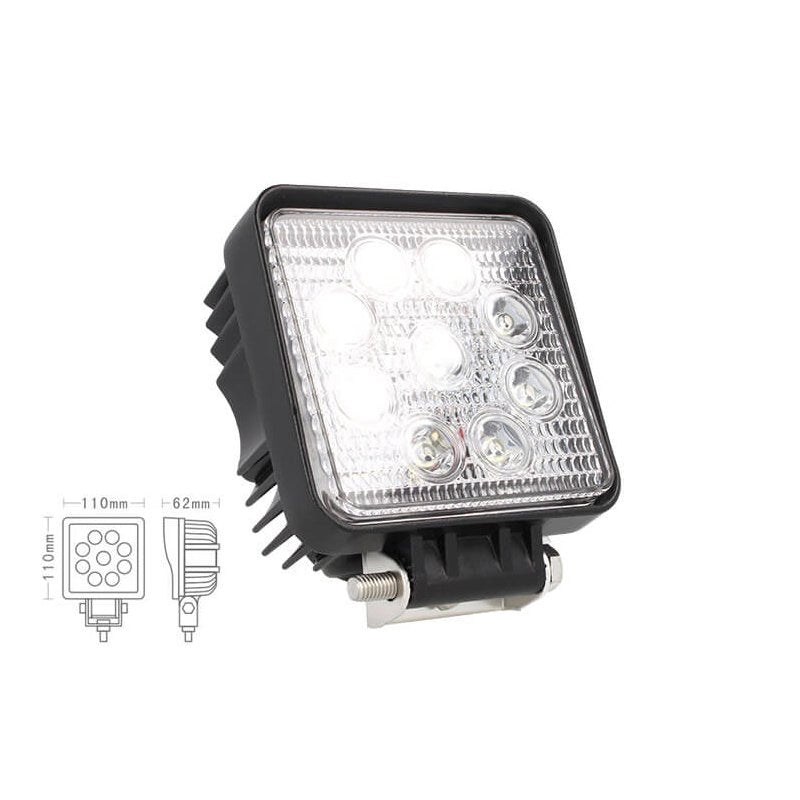 Faro di Profondita Led Quadrato 12V 24V 27W