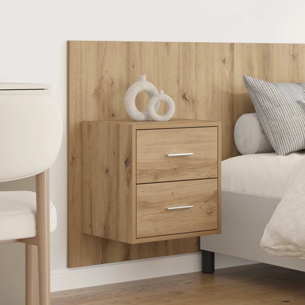 Testiera | Testata con Comodino 3 pcs Rovere artigianale Legno multistrato