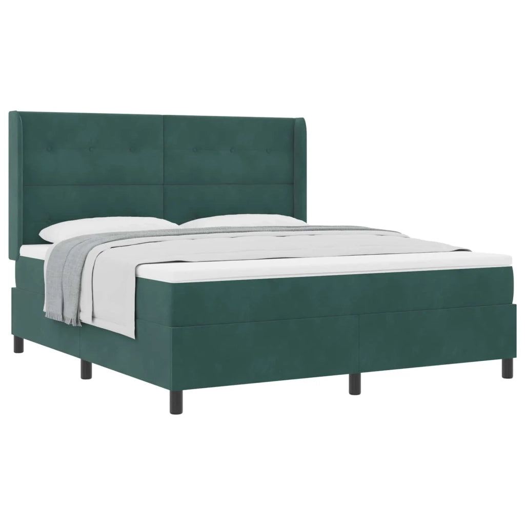 Letto a molle con materasso Verde Scuro 180 x 200 cm Velluto 3342023