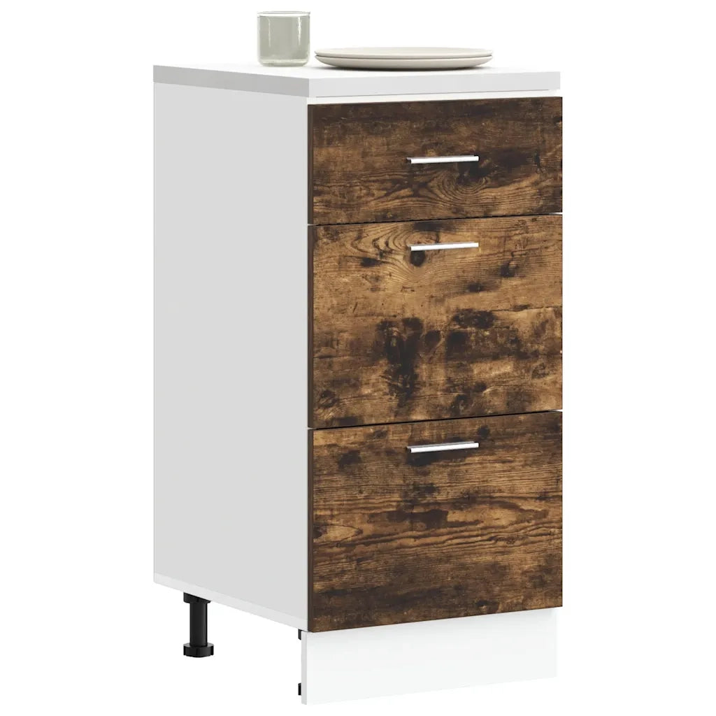 vidaXL Armadio Inferiore “Lyon” Rovere Fumo 40x46x81,5cm