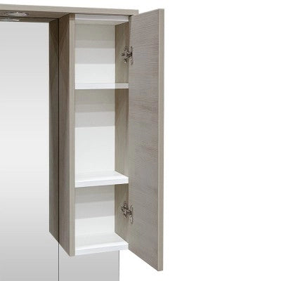 Mobile Bagno da terra 85 cm rovere grigio completo di specchio con pensile e LED