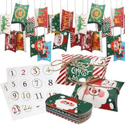 Calendario di Natale 2025 - 24 Cestini da riempire - Corda di Juta - Etichette numeriche 1-24 - Decorazione di Natale - Diverse forme - Cestini di Natale per regali