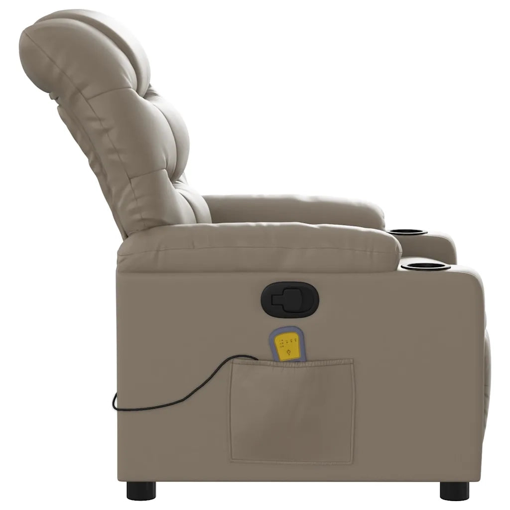 Poltrona Massaggiante | Sedia Relax Reclinabile cappuccino in Similpelle