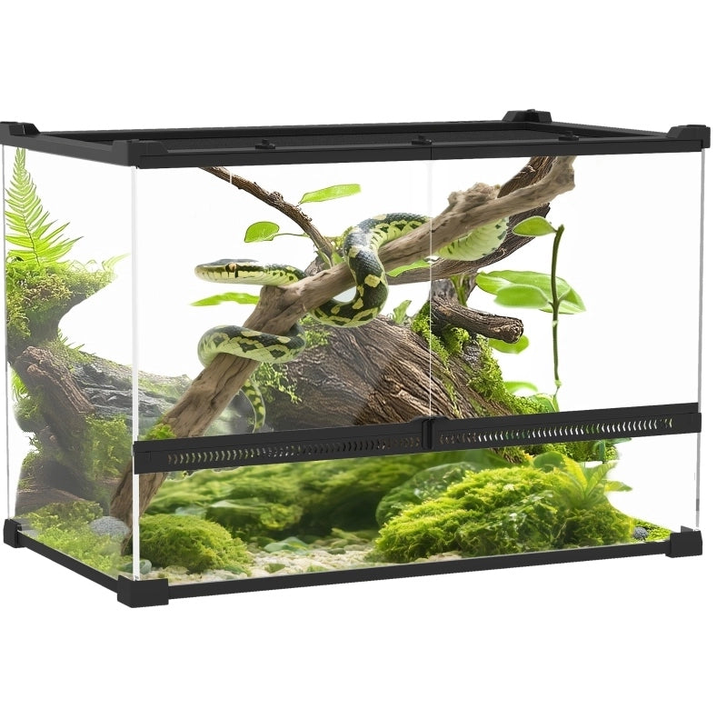 Terrario in vetro 50x30x35 cm con base impermeabile