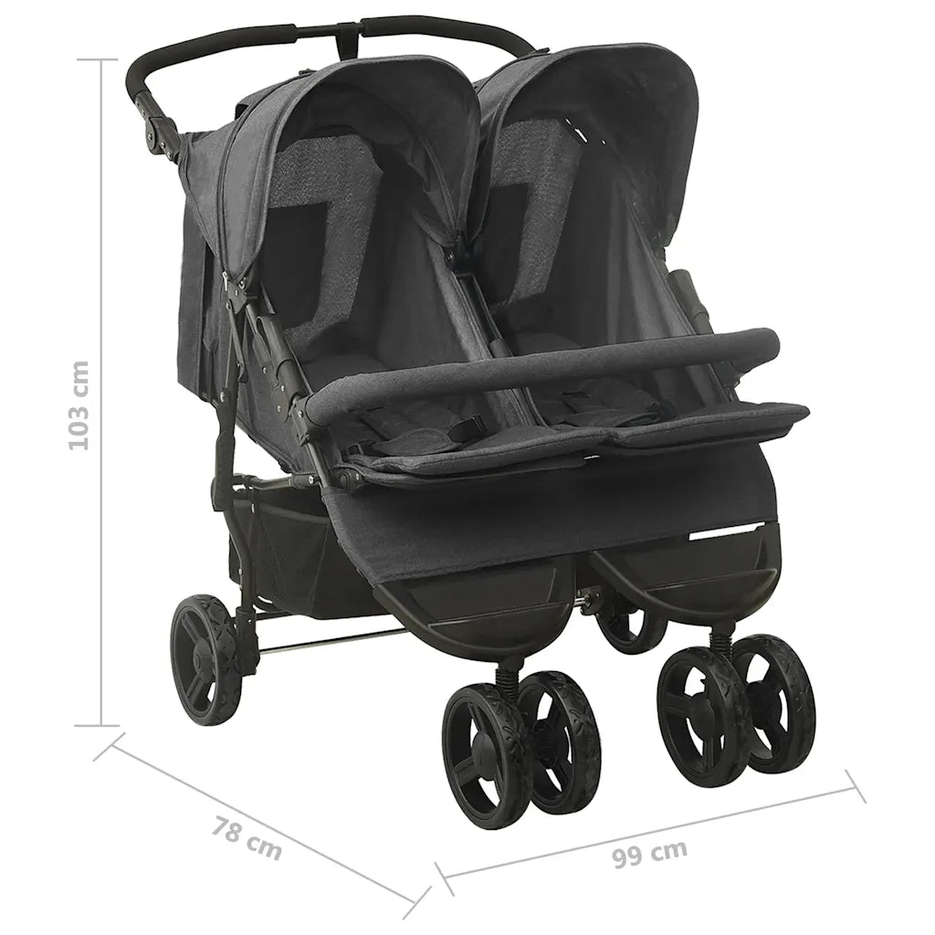 Passeggino Gemellare Antracite in Acciaio CFW2937087
