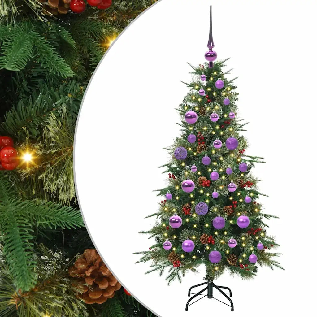 Albero di Natale Artificiale-Albero Natalizio con Rami Pieghevoli Verde 120 cm 371828
