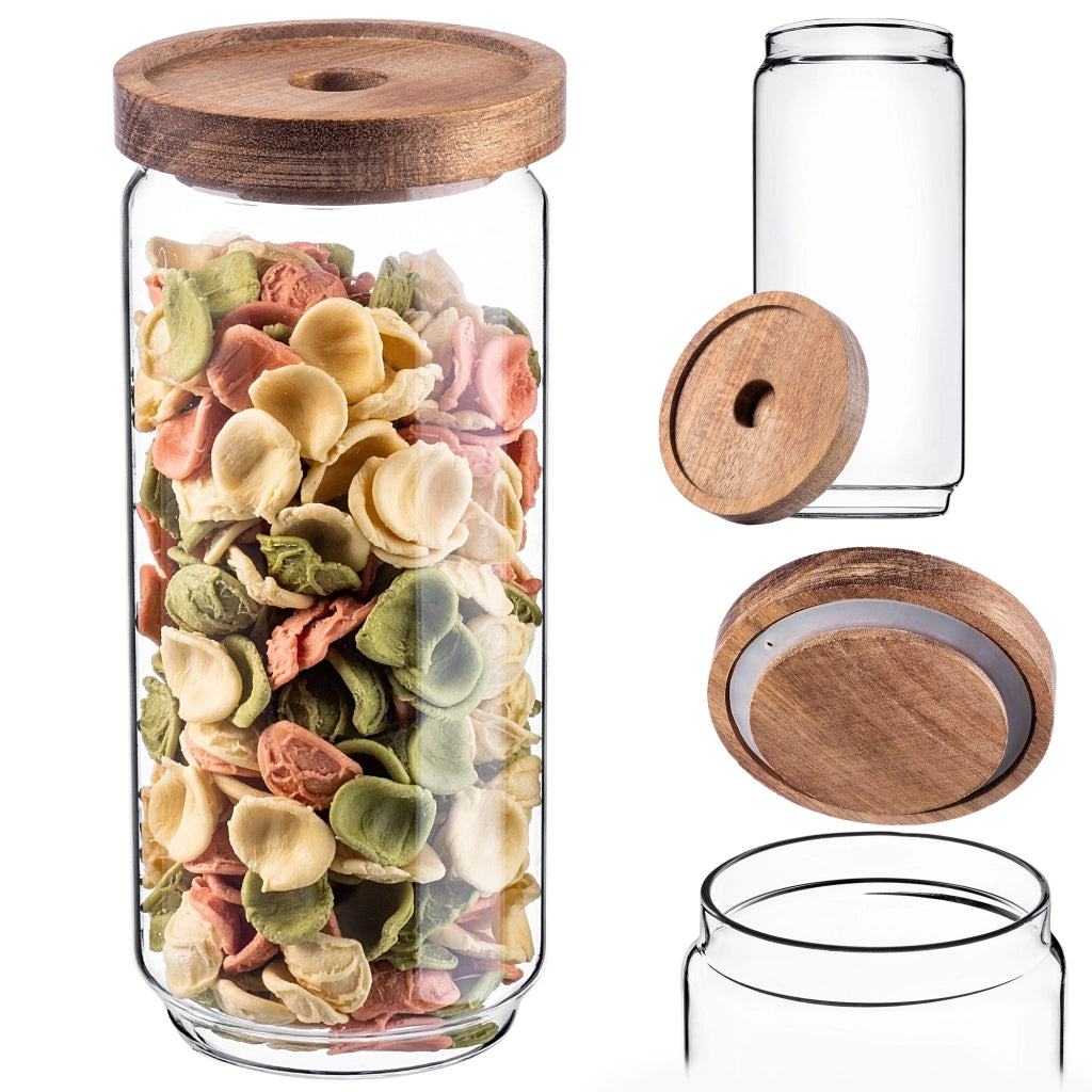 Contenitore per alimenti in vetro KADAX per spezie sfuse e pasta con coperchio, barattolo da 950 ml
