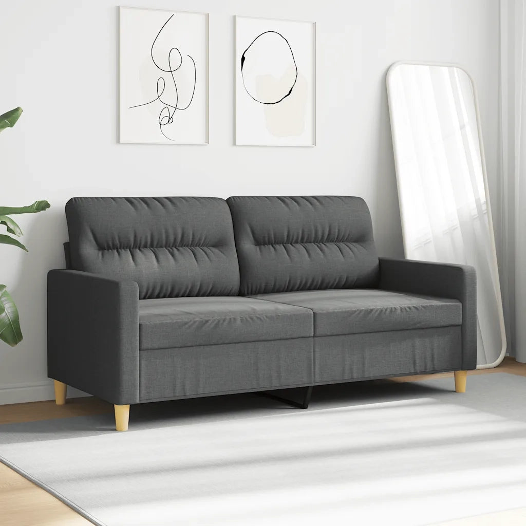 Divano a 2 Posti Grigio Scuro 140 cm in Tessuto 359236
