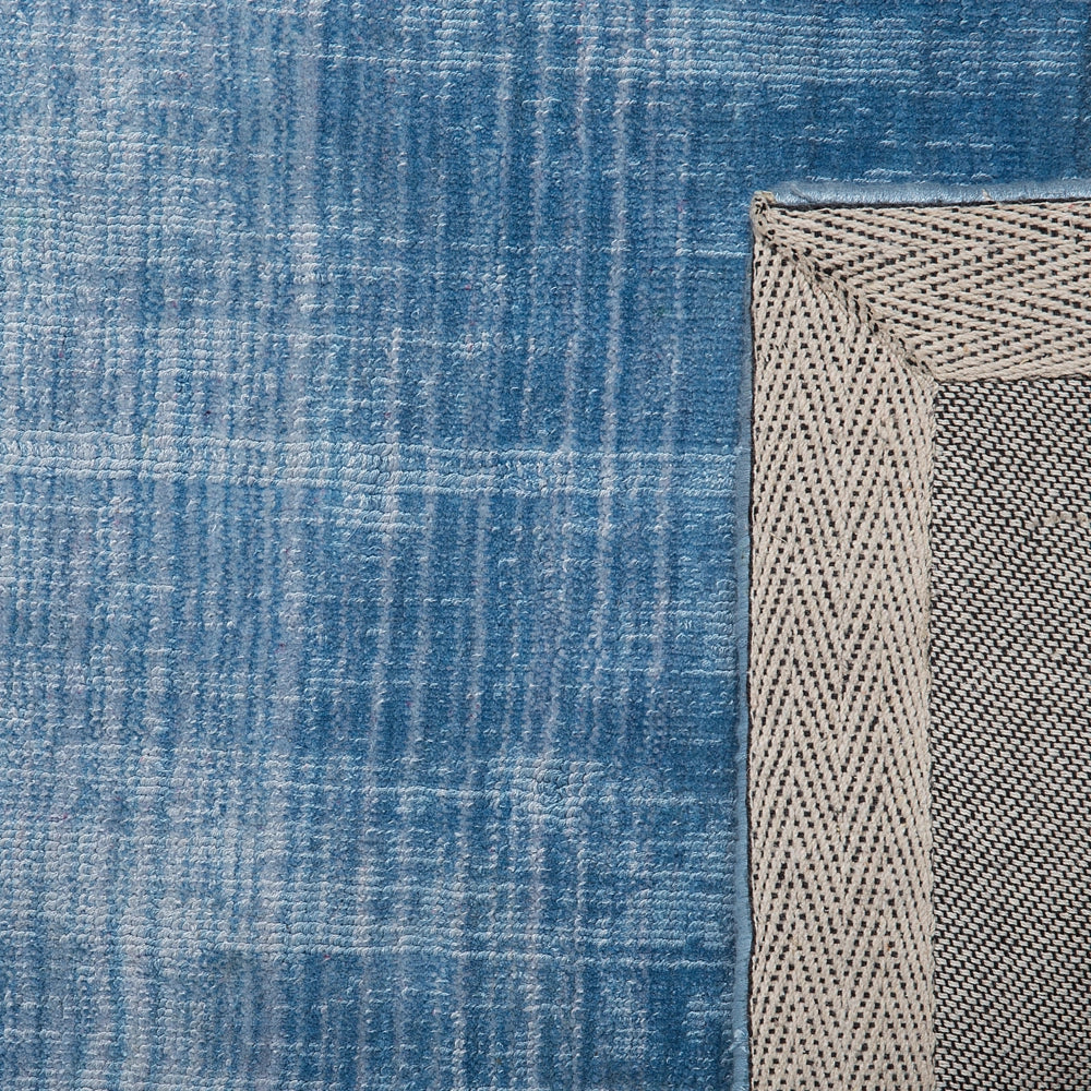 Tappeto Grigio con Blu 140 x 200 cm Effetto Ombre Viscosa Soggiorno Moderno
