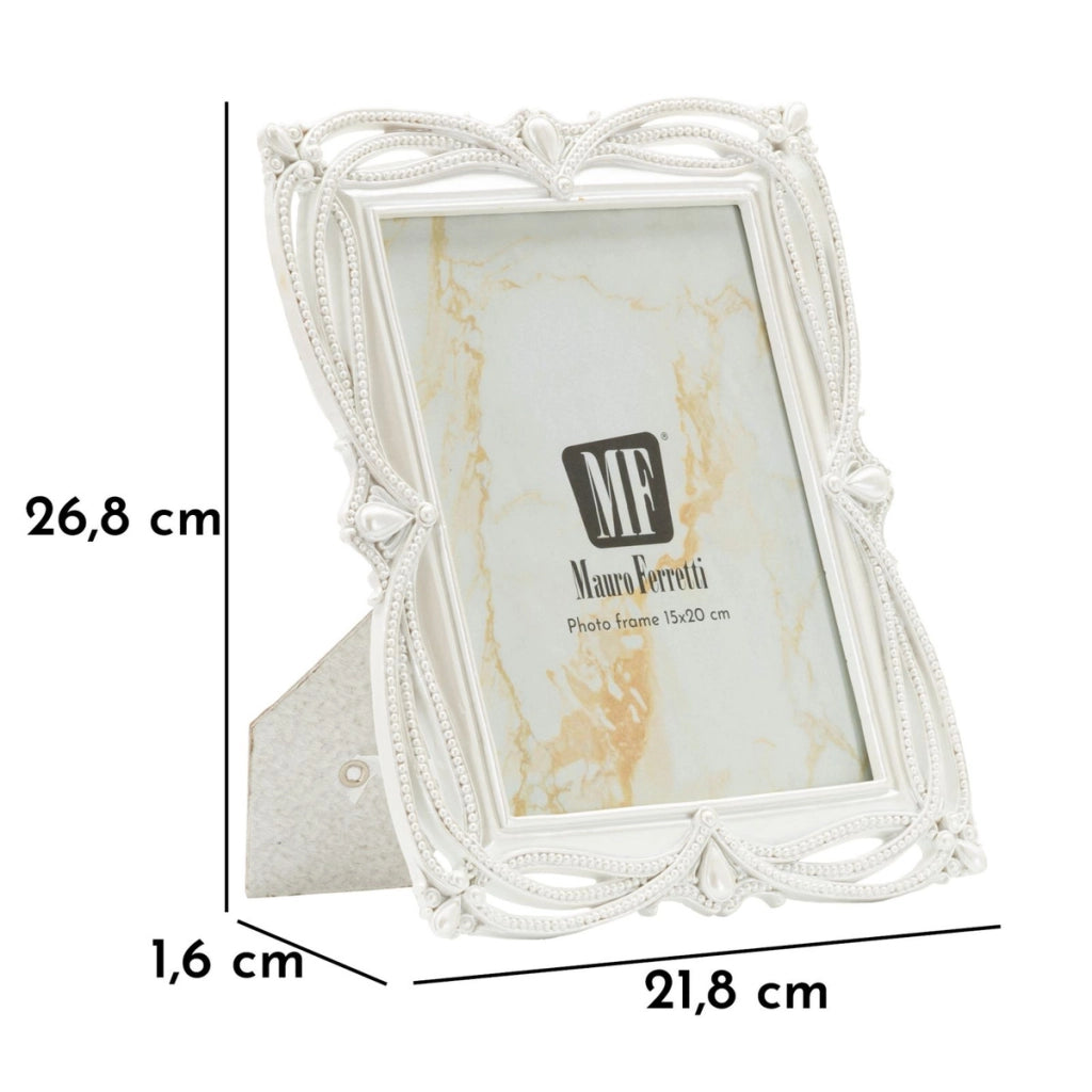Cornice portafoto Ribbon argento con profilo a nastro 15x20 cm