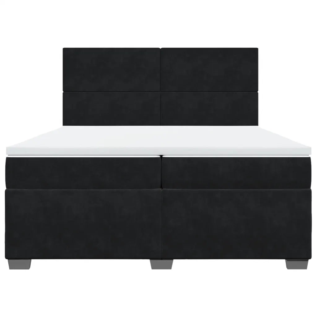 Giroletto a Molle con Materasso Nero 200x200 cm in Velluto 3293298