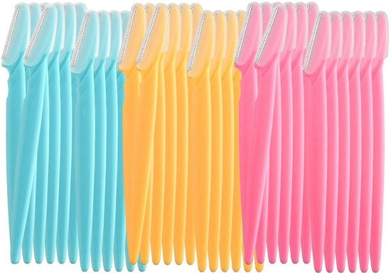 Kit di depilazione per ciglia e barba 39 pezzi - Multifunzionale - Rimozione peli del viso - Copertura in acciaio inossidabile - Controllo preciso - Rasoi per barba con precisione