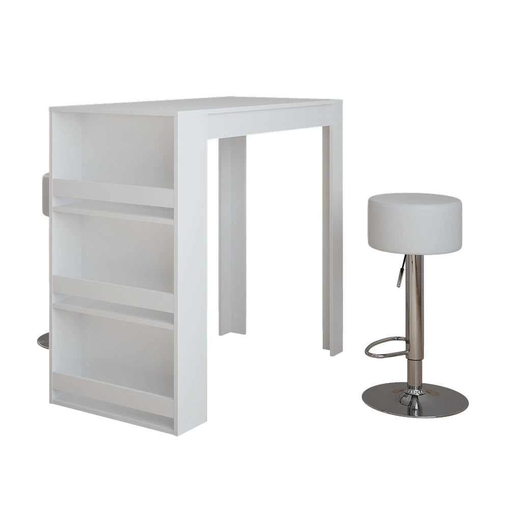 Vicco Set di tavoli da bar Bianco 57 x 117 cm con 2 sgabelli da bar