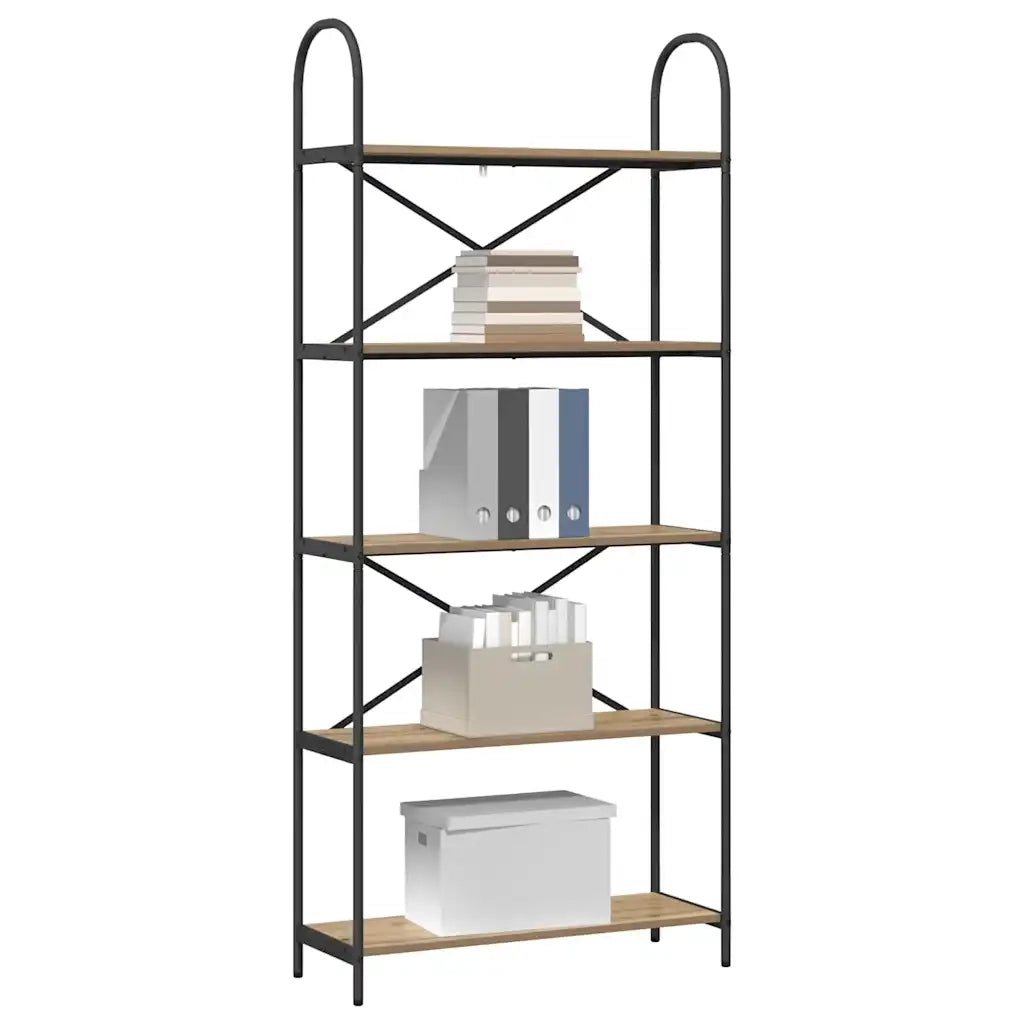 Libreria-Scaffale per Libri-Mobile di Stoccaggio Rovere artigianale 80 x 30 x 183 cm Legno multistrato 101807