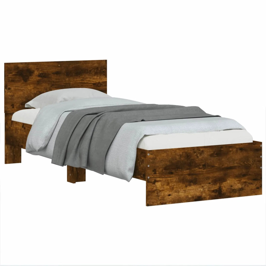 Struttura letto con testata Rovere Fumo 80 x 200 cm