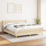 Giroletto a Molle con Materasso Crema 160x200 cm in Tessuto 3127058