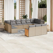 Set Divano da Giardino 13 pz con Cuscini Beige in Polyrattan 3228138
