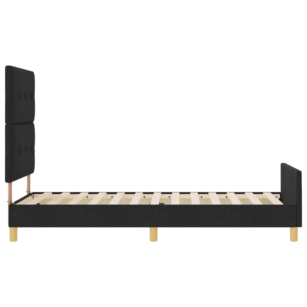 Letto in Tessuto Nero 80x200 cm di
