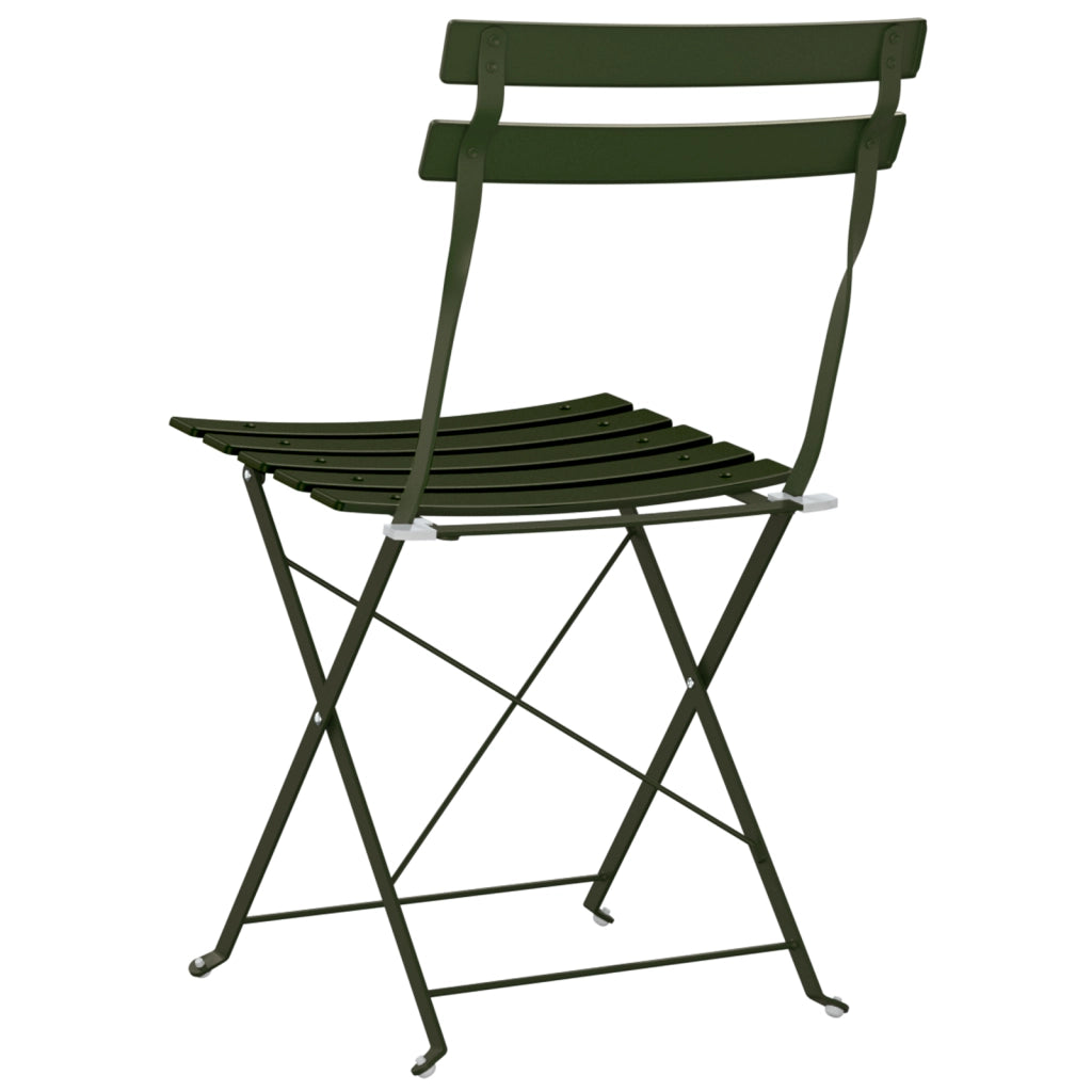 Set di 2 sedie da giardino pieghevoli  in acciaio verde scuro