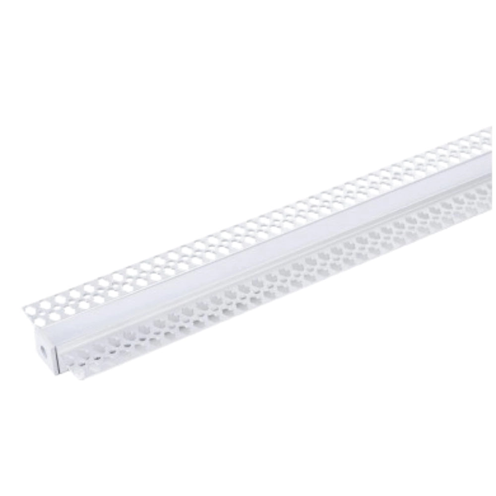 Profilo alluminio 2m per striscia led grigio con cover bianca