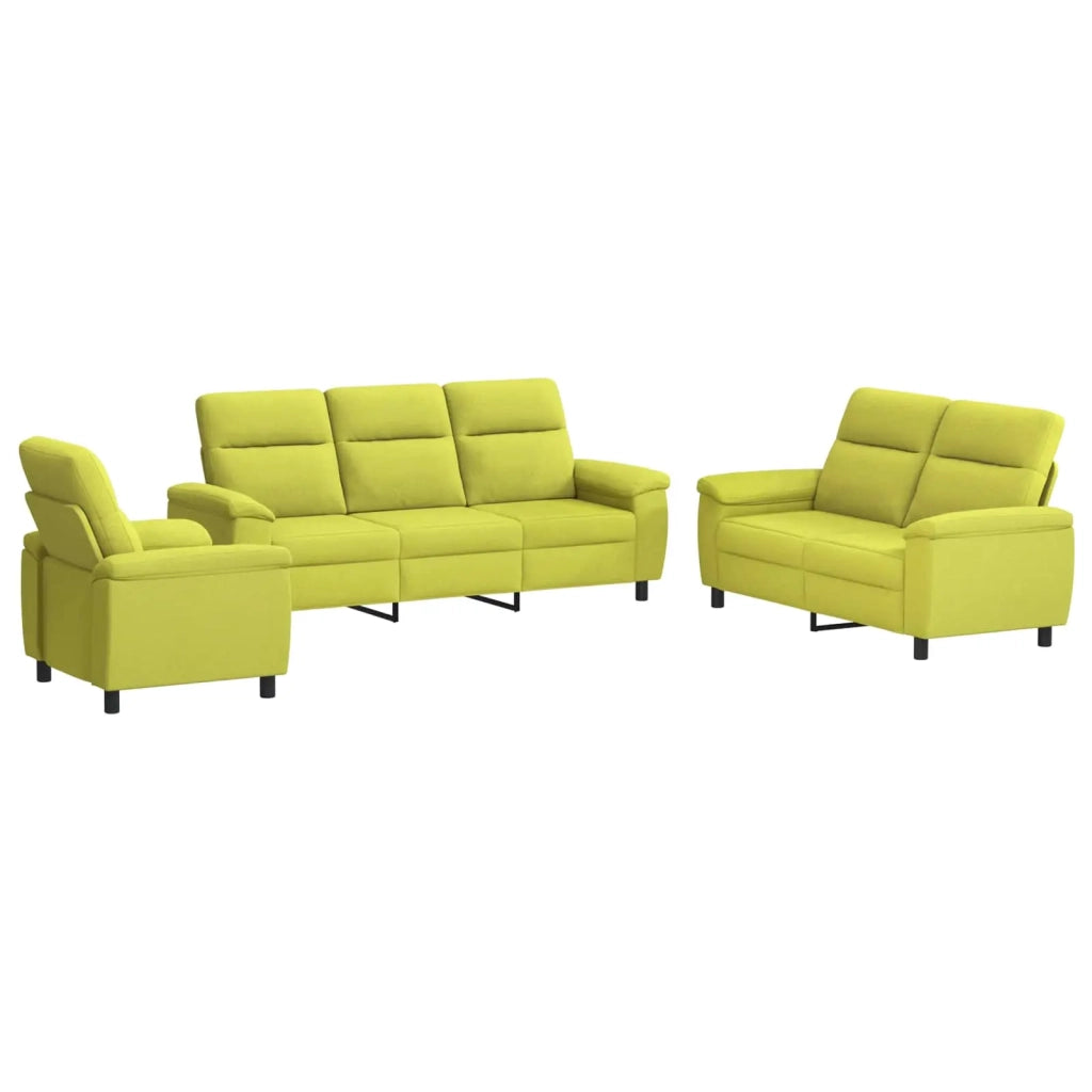 Set di divani 3 pcs Verde chiaro Tessuto 3430660