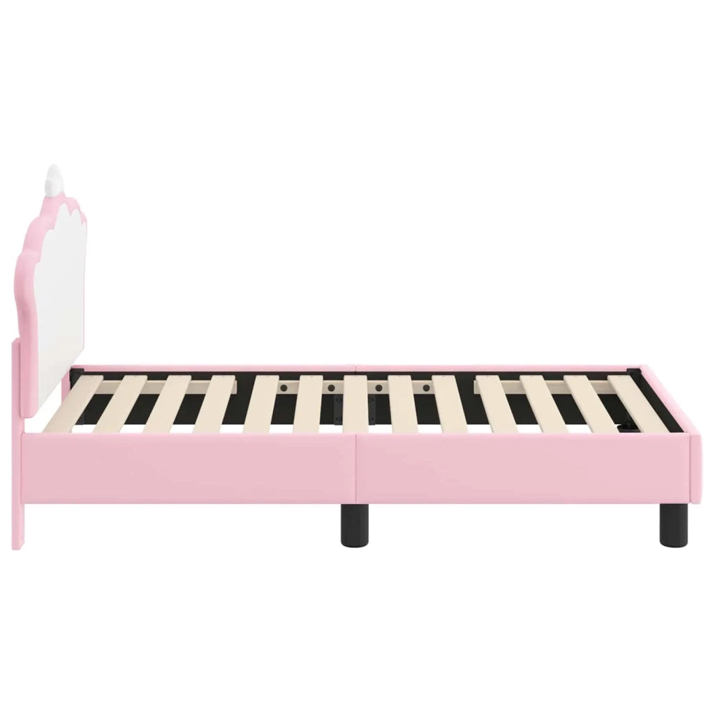 Struttura letto per bambini con testata Rosa 70 x 140 cm PU