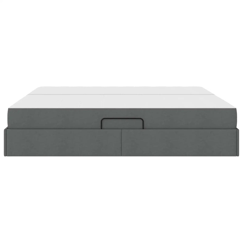 Letto con contenitore e materasso Grigio scuro 200 x 200 cm
