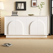 Credenza Moderna con Ante ¨C MINIMAL ¨C Bianco Opaco, MDF, 160 cm