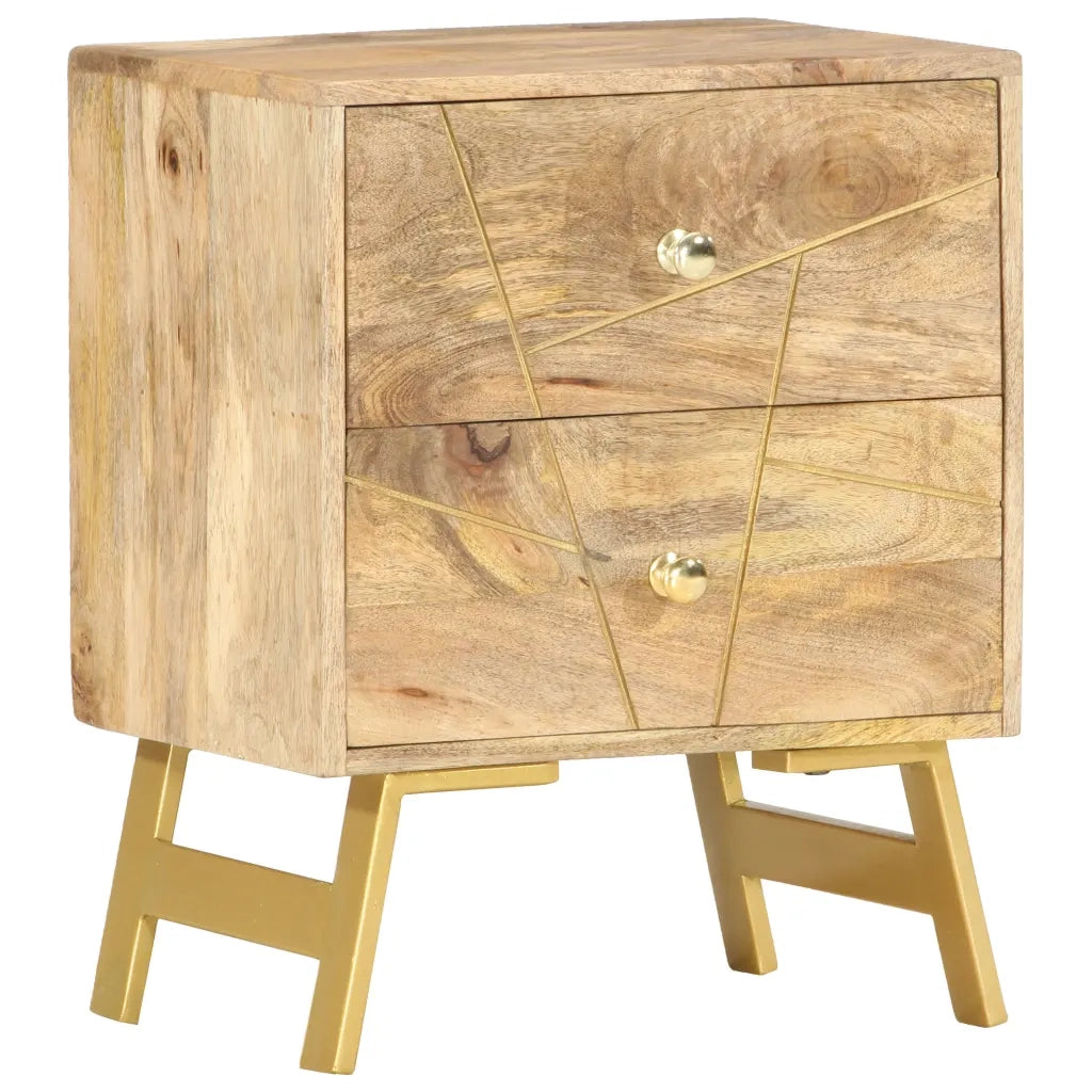Comodino 40x30x50 cm in Legno Massello di Mango cod mxl 56611