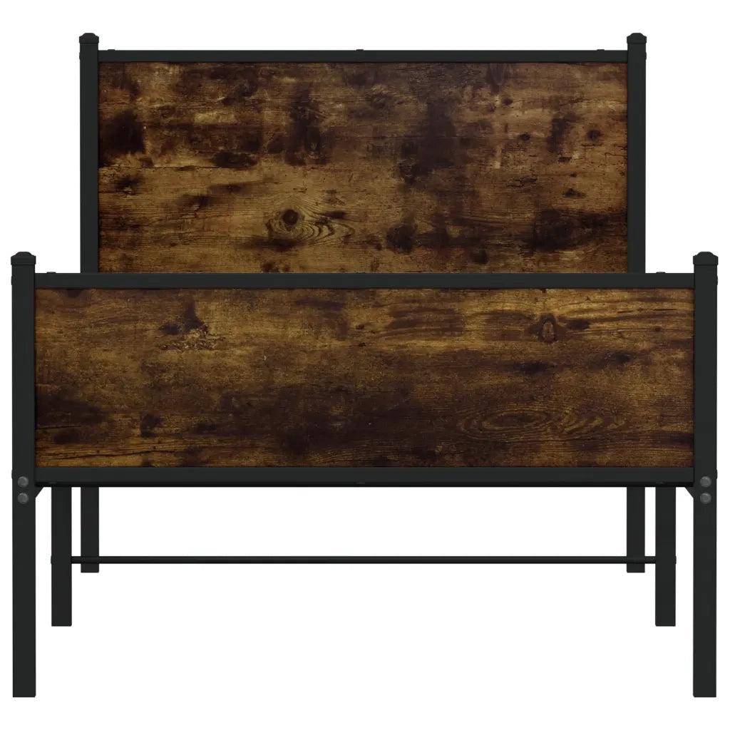 Giroletto senza Materasso in Metallo-Struttura Letto Rovere Fumo 90x190 cm 438087