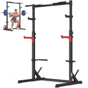 Squat Rack Multifunzione All-in-One e Supporto per Bilanciere con Barre di Sicurezza Antiscivolo, Carico Massimo 300 kg