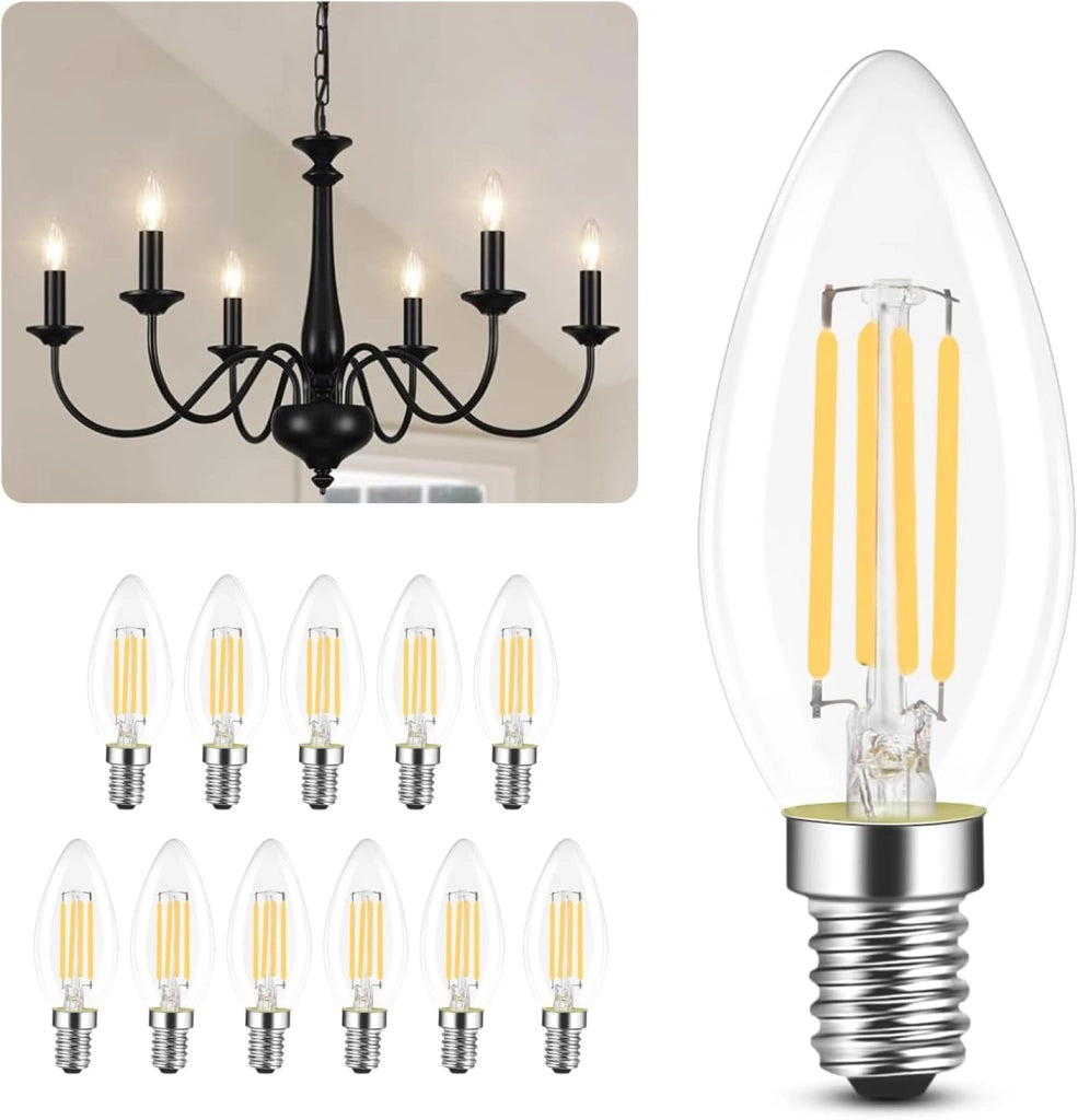 ZMH Lampadina LED E14 lampada a risparmio energetico 12 pezzi 4W 2700K lampadina bianca calda
