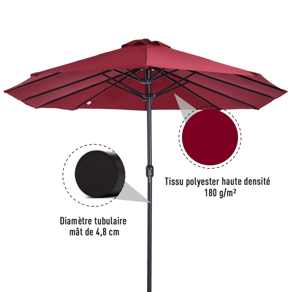 Parasole da giardino rettangolare ¨C zephmum ¨C Bordeaux, acciaio, 4.6x2.7x2.4 m
