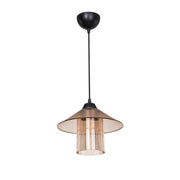 Lampada da soffitto Inka ASZ1464 con paralume in plastica ambrata H60xL25.5