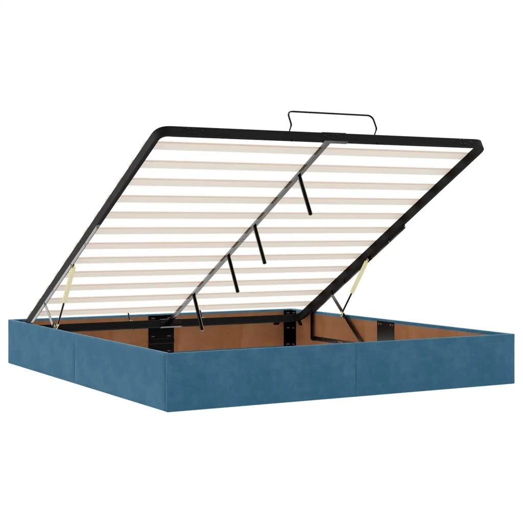 Letto ottomano con materasso Blu Scuro 200 x 200 cm Velluto 3456583