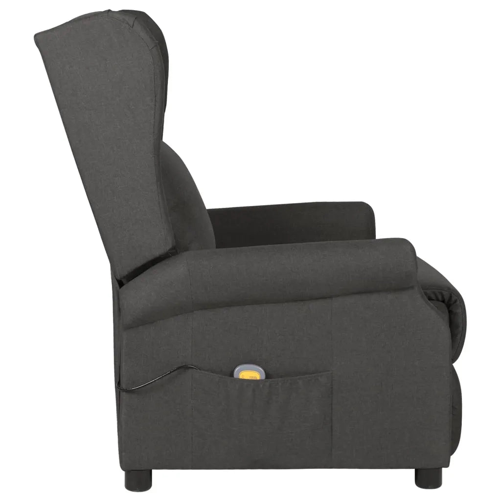 Poltrona Massaggiante Grigio Scuro in Tessuto 348517