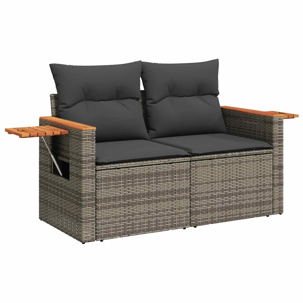 Set Divano da Giardino 12 pcs Grigio polyrattan