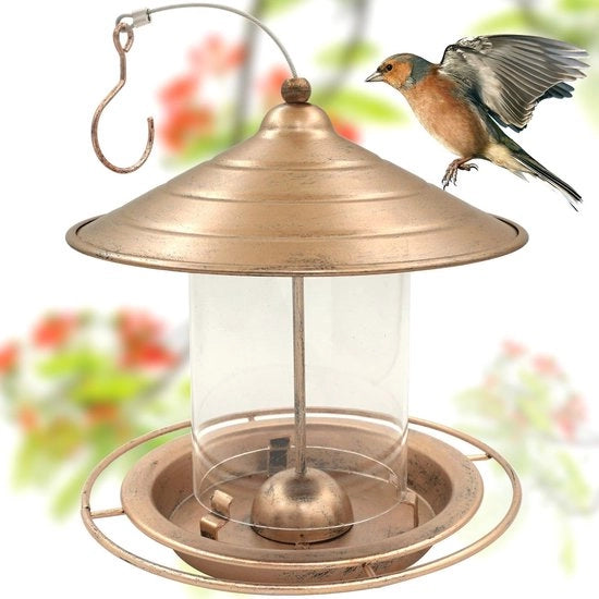 Alimentatore Metallico per Uccelli Seme Raccoglitore Esterno Alimentatore per il Cibo Uccelli per Giardino Passeri Merli