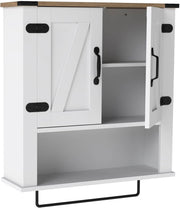 Armadietto da Bagno da Appendere con Porta Asciugamani, 3 Ripiani e Ante | Armadio a Parete Multiuso per Bagno, Cucina, Corridoio | 60 x 20 x 72,5 cm