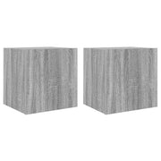 Mobili TV a Parete con Luci LED 2pz | Armadietto TV | Mobile Porta TV Grigio Sonoma 40,5x35x40 cm