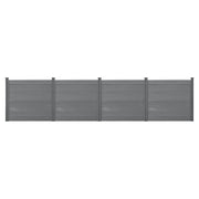 Recinzione per la privacy da giardino con 6 pali assi in legno composito WPC 165 x 618 cm grigio 03_0006582
