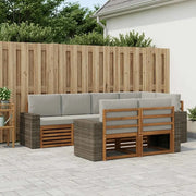 Set divano sezionale con cuscino 7 pcs Naturale e Grigio Chiaro
