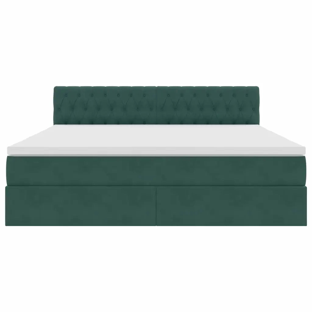 Letto con Contenitore Verde Scuro 160 x 200 cm Velluto