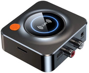 Ricevitore Bluetooth 5.1 con adattatore RCA 3,5 mm AUX-jack, ricevitore audio wireless, compatibile con sistemi stereo, modalità basso e batteria integrata, portata fino a 30 m, compatibile con la riproduzione domestica di musica hi-fi.