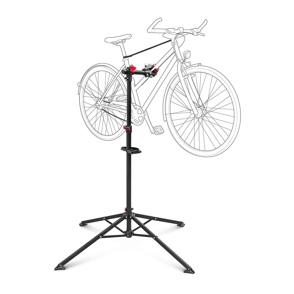 Cavalletto da officina per supporto riparazione bicicletta manutenzione regolabile nero 105 -190 cm 3413010/2