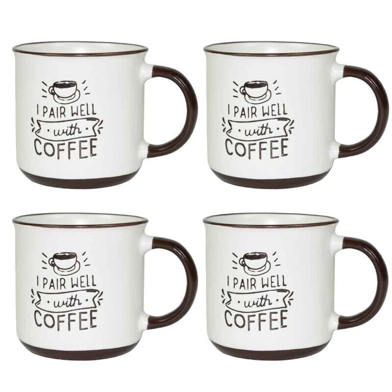 MAURY'S CLASS SET 4 TAZZE DA CAPPUCCINO CAPIENZA 430 CC IN DECORO ASSORTITO