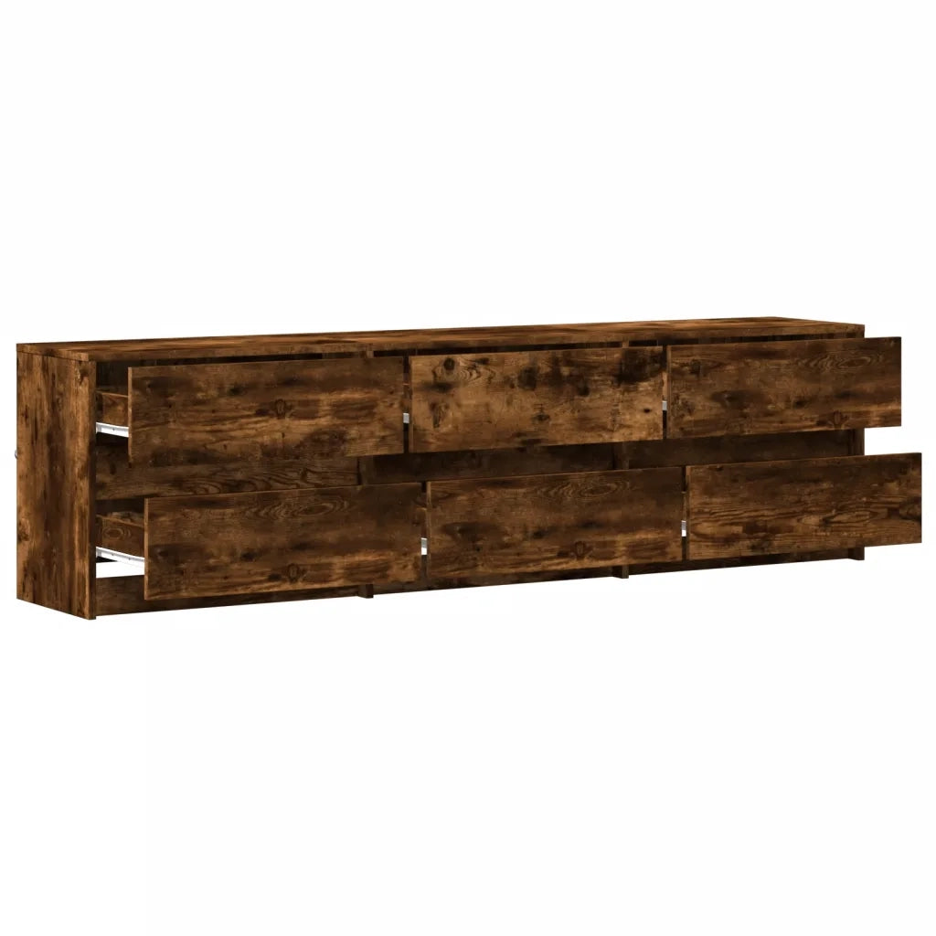 Mobile TV | Armadietto TV | Mobile Porta TV con LED Rovere Fumo 180x34x50cm in Truciolato