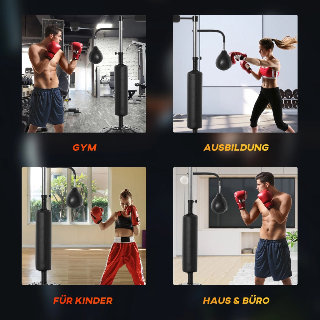 Punchingball da Boxe Regolabile in Altezza 160-230 cm con Speedballe e Reflexstange ¨C zephmum ¨C 360¡ã